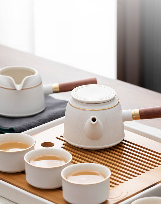 Modern light luxury stoneware tea set