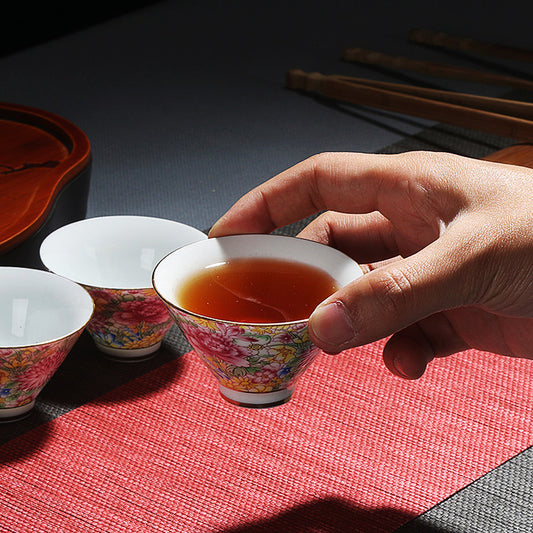 Enamel Hat Cup Kung Fu Tea Set